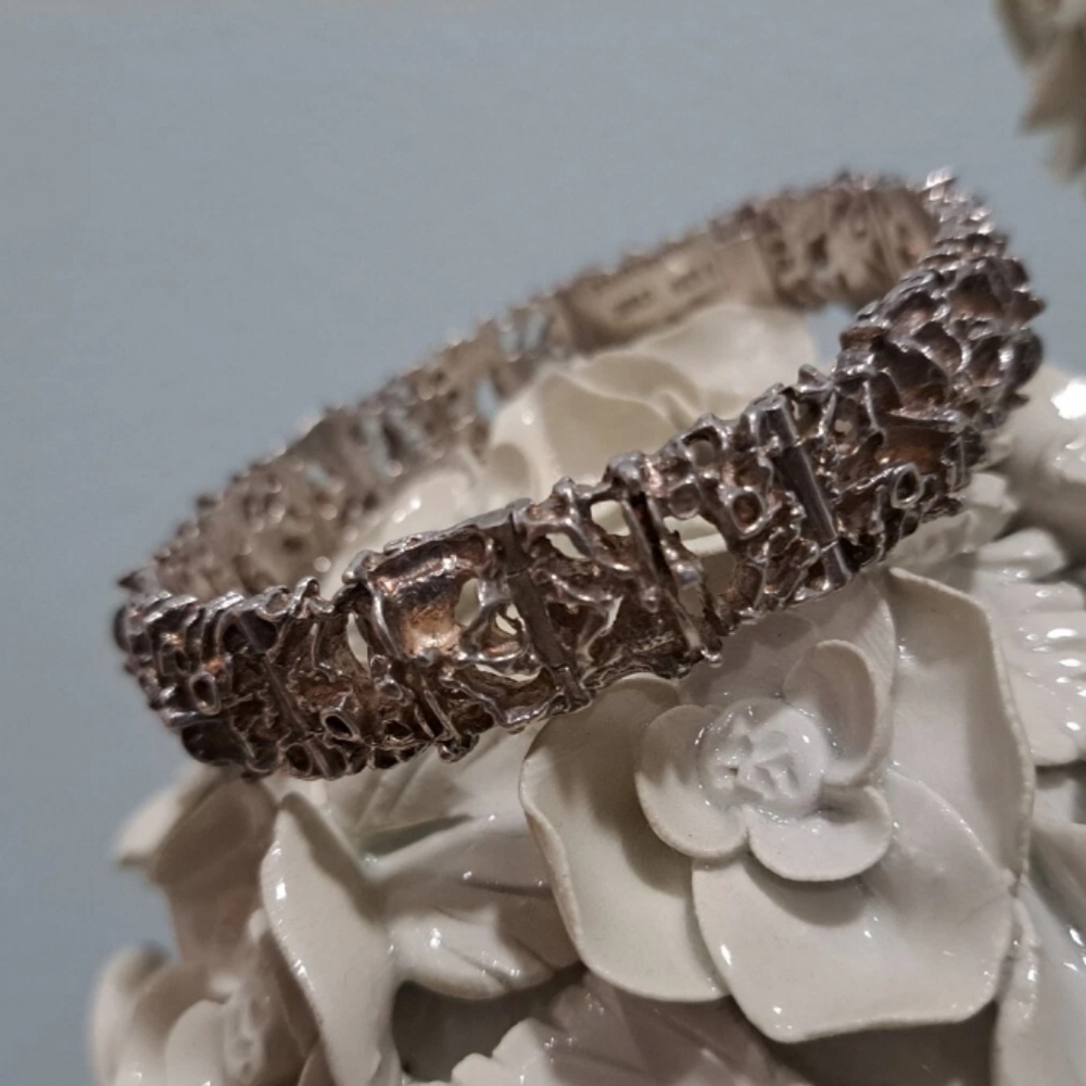 JUHLS KAUTOKEINO Sterling Silver  Brutalist TUNDRA Bracelet #750 Norway